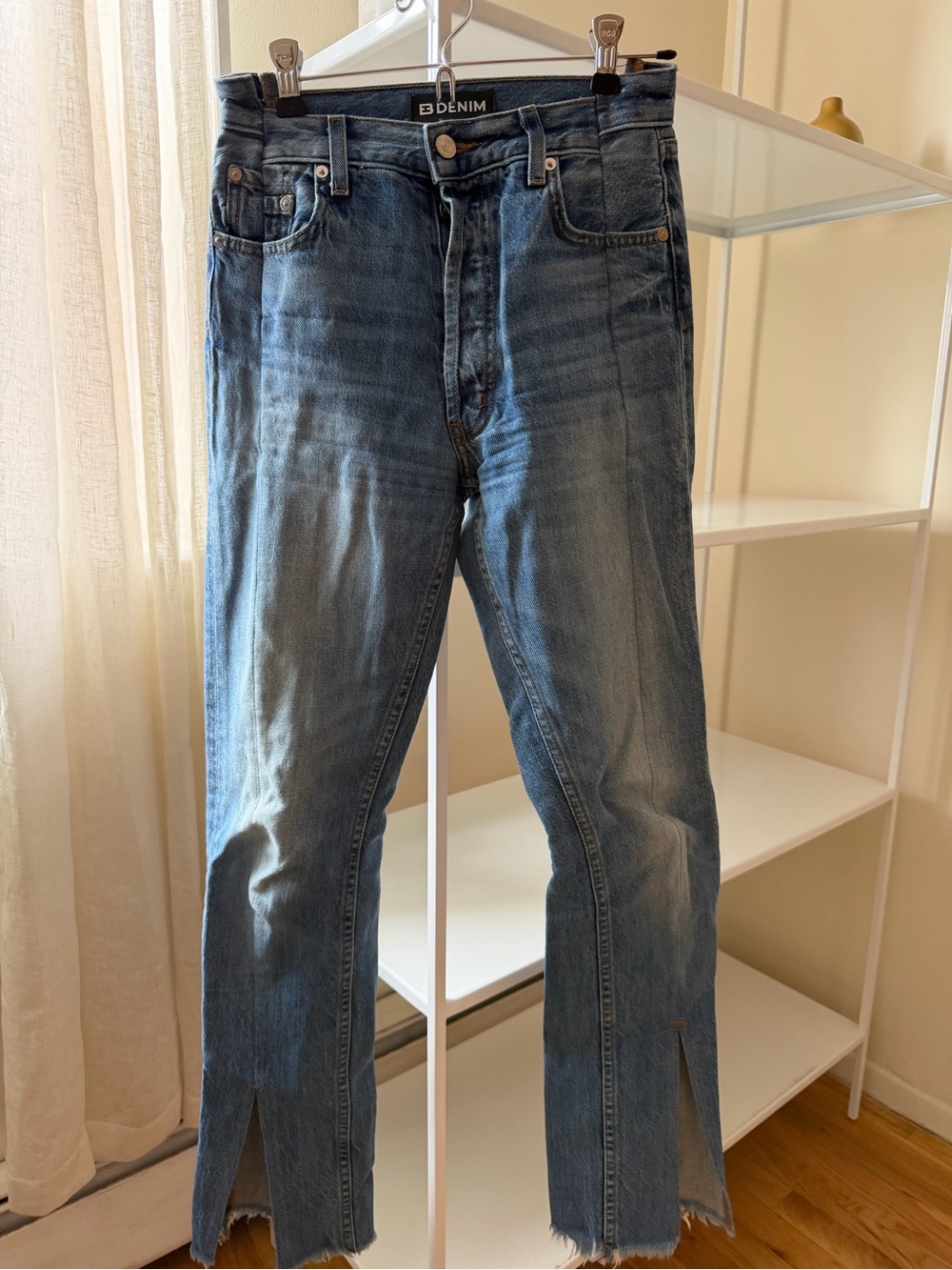 EB Denim Women's Blue Boot Cut Jeans with Front Slits